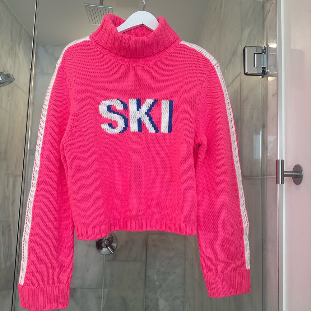 🔥 Ellsworth + Ivey “SKI” Sweater – Hot Pink, Size L (Fits Like M) 🔥
